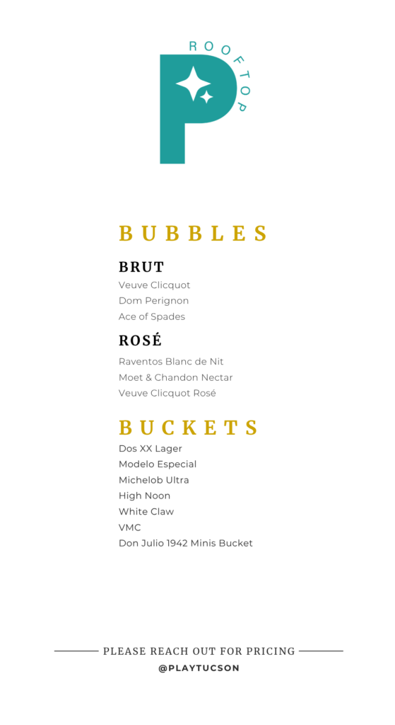 Bottle Service Menu September 2026 Page 2
